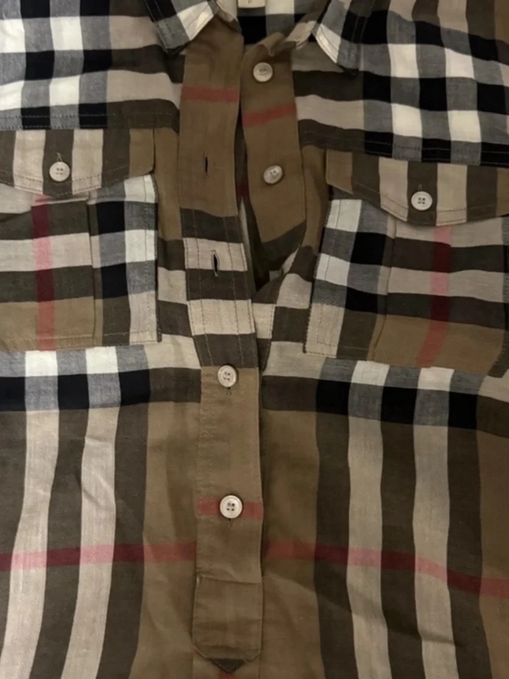 Classic Burberry Plaid 3/4 Button-down shirt - Picture 4 of 4